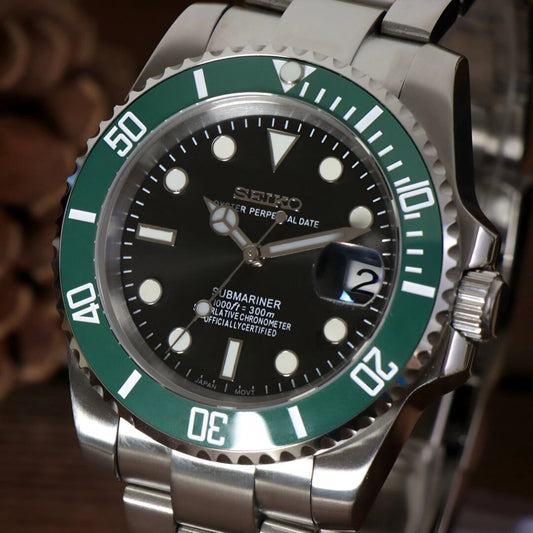 SeikoMod Submariner Blue Green