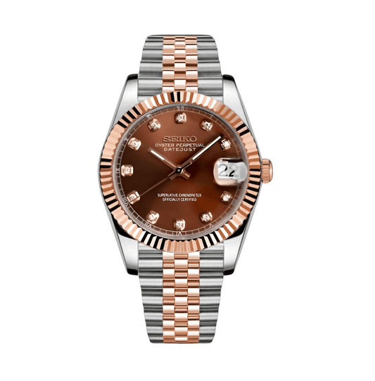 SeikoMod Datejust Twotone Crystal Champagne