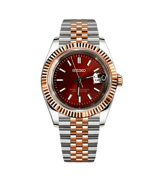SeikoMod Datejust Twotone Red