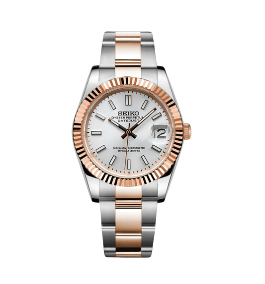 SeikoMod Datejust Twotone White