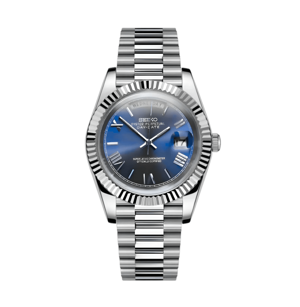 SeikoMod Day-Date Blue Roman