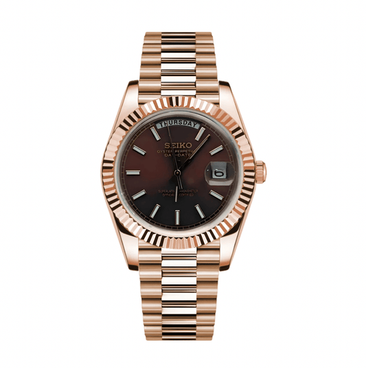 SeikoMod Day-Date Rose Gold Chocolate