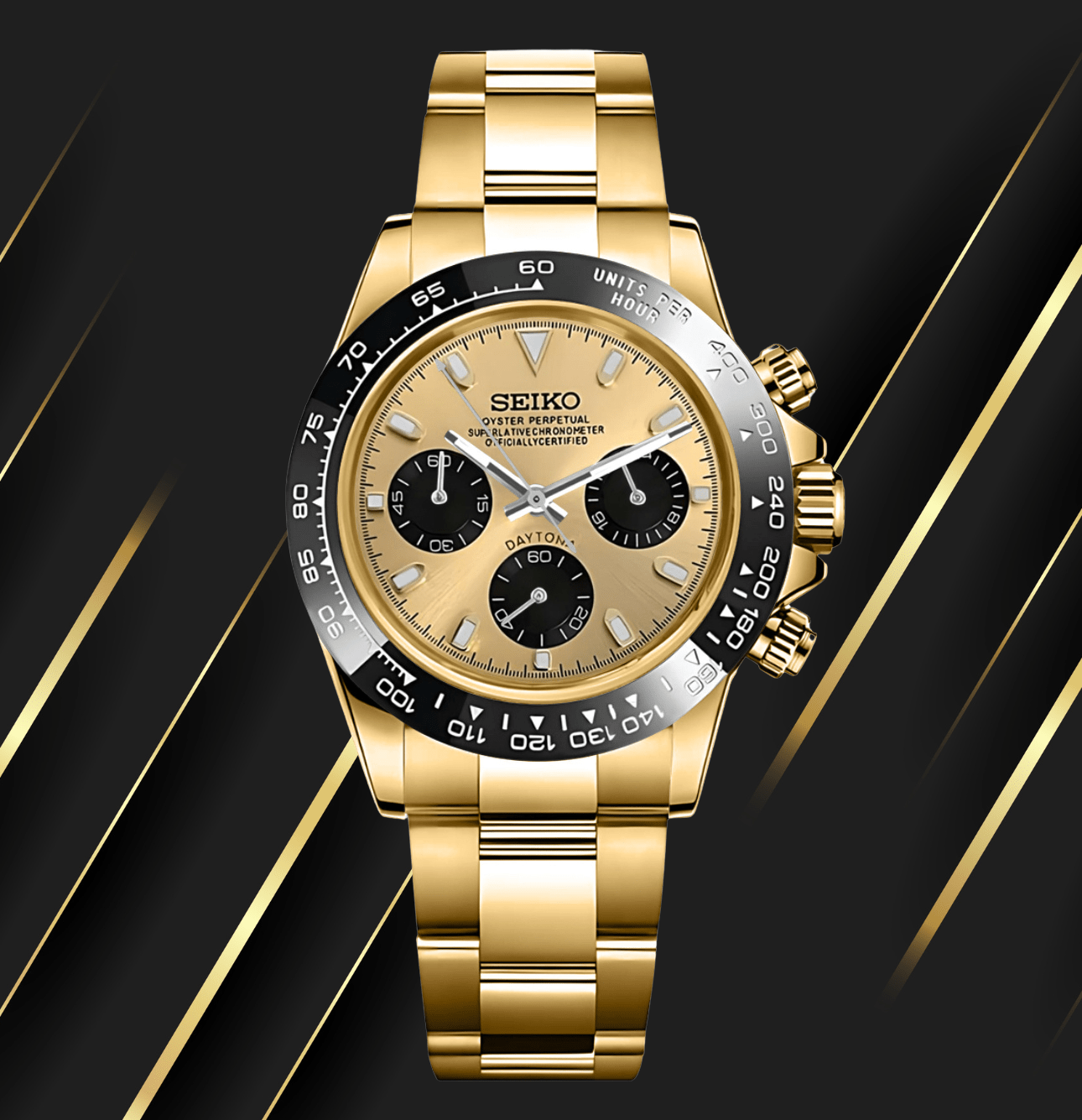 SeikoMod Daytona Gold