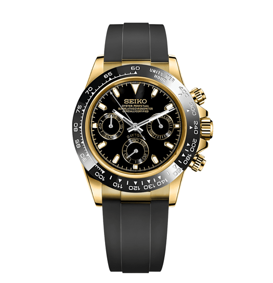 SeikoMod Daytona Gold Black