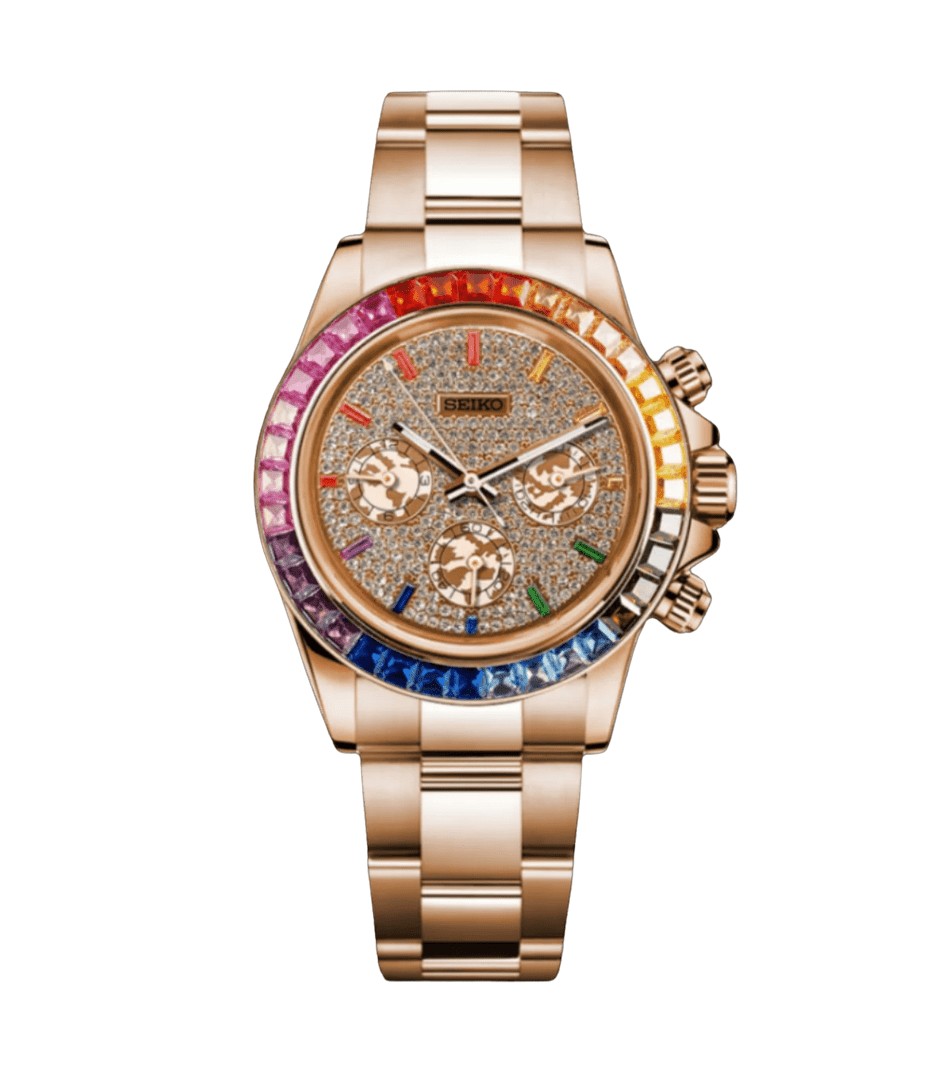 SeikoMod Daytona Rose Gold - Ice Rainbow