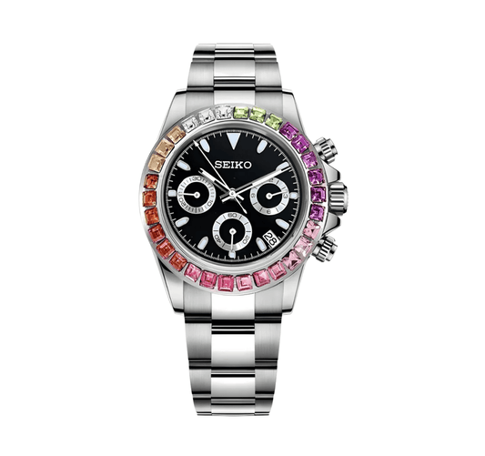 SeikoMod Daytona Silver - Rainbow