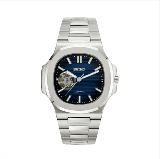 SeikoMod Nautilus (Open Heart) Dark Blue