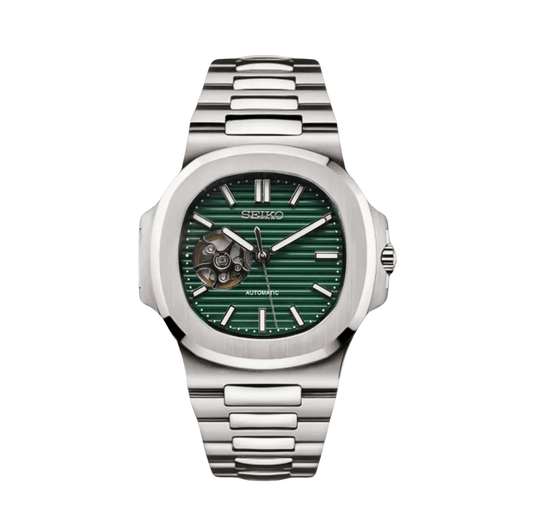 SeikoMod Nautilo (Open Heart) Green
