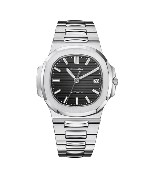 SeikoMod Nautilus Silver Black