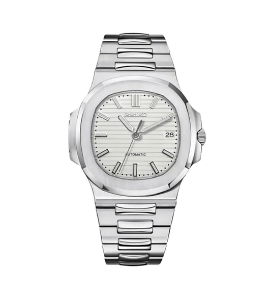 SeikoMod Nautilus Silver White