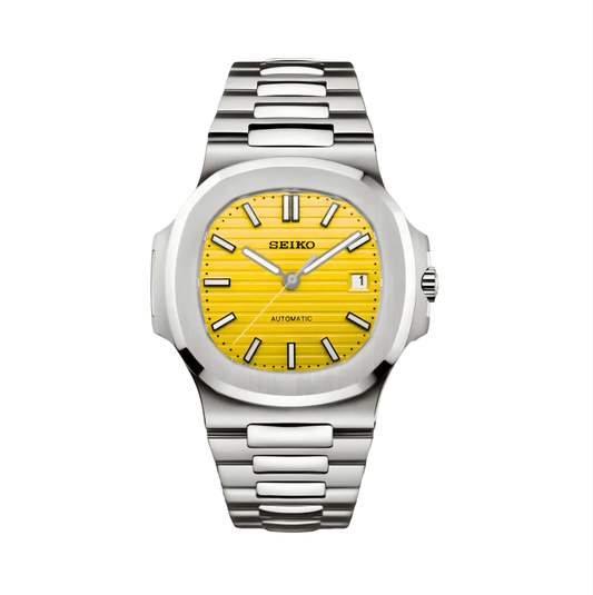 SeikoMod Nautilus Silver Yellow