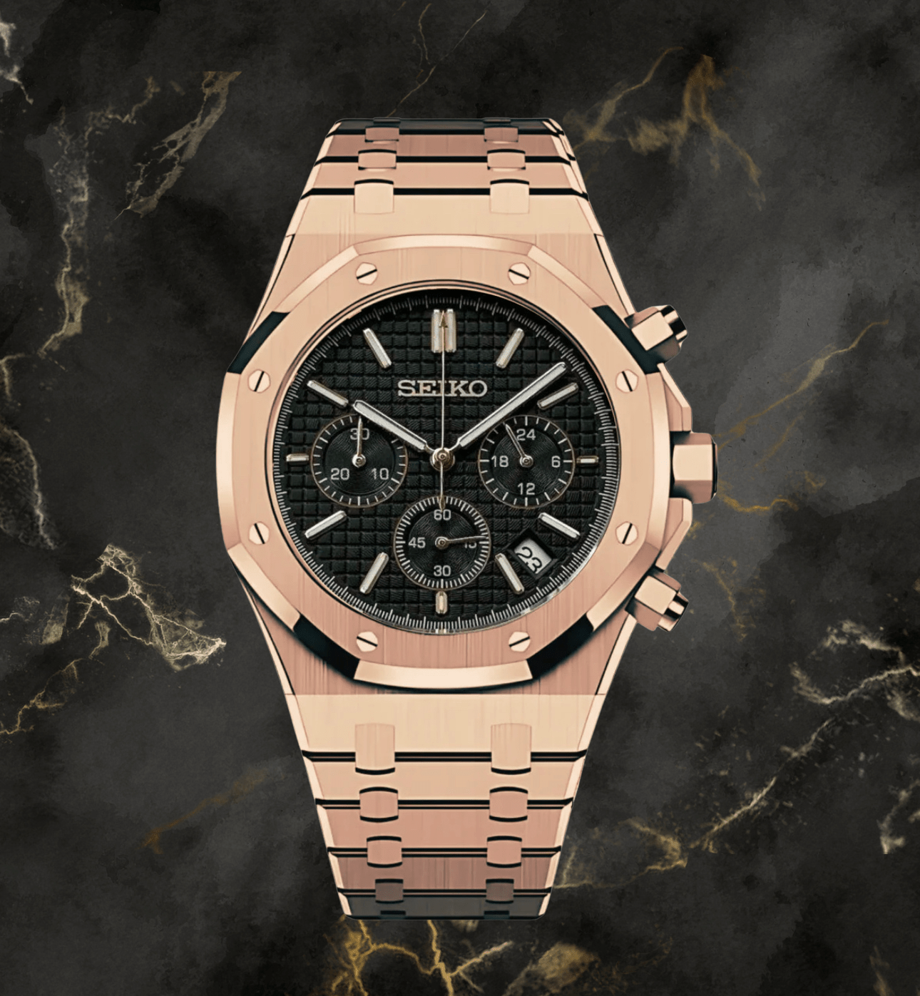 SeikoMod Royal Oak Chronograph Rose Gold