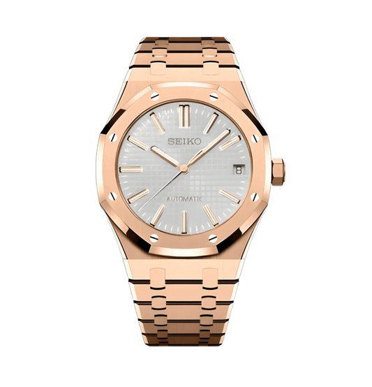SeikoMod Royal Oak Rose Gold - White