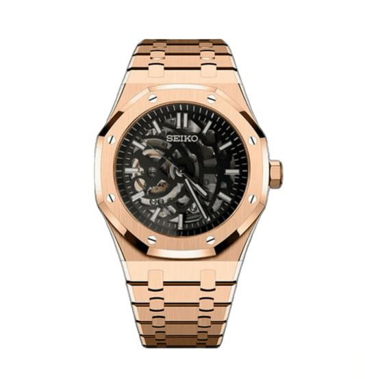 SeikoMod Royal Oak Skeleton Rose Gold