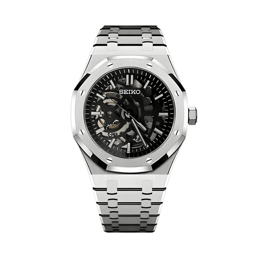 SeikoMod Royal Oak Skeleton Silver