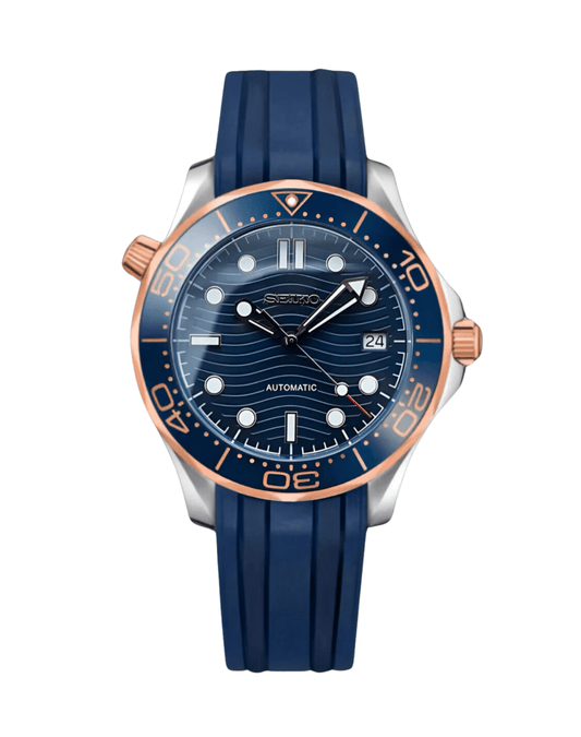 SeikoMod Seamaster Rose Gold Blue