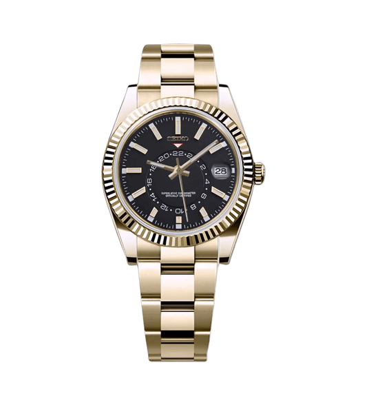 SeikoMod Sky-Dweller Gold Black Classic