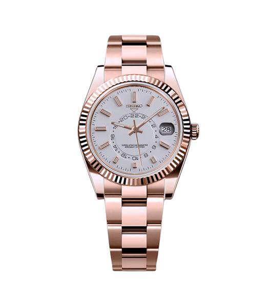 SeikoMod Sky-Dweller Rose Gold Classic White