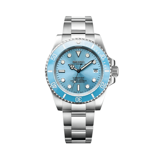 SeikoMod Submariner Baby Blue