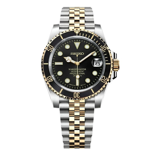 SeikoMod Submariner Two-Tone Black