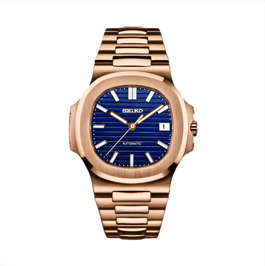 SeikoNautilus Mod Rose Gold - Blue